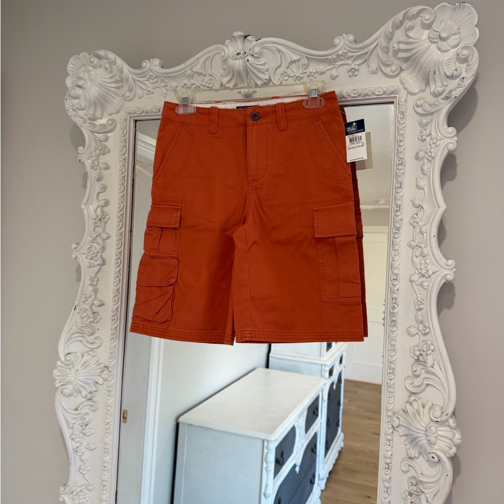 NWT Polo by Ralph Lauren Kids Boys Orange Chino Cargo Shorts